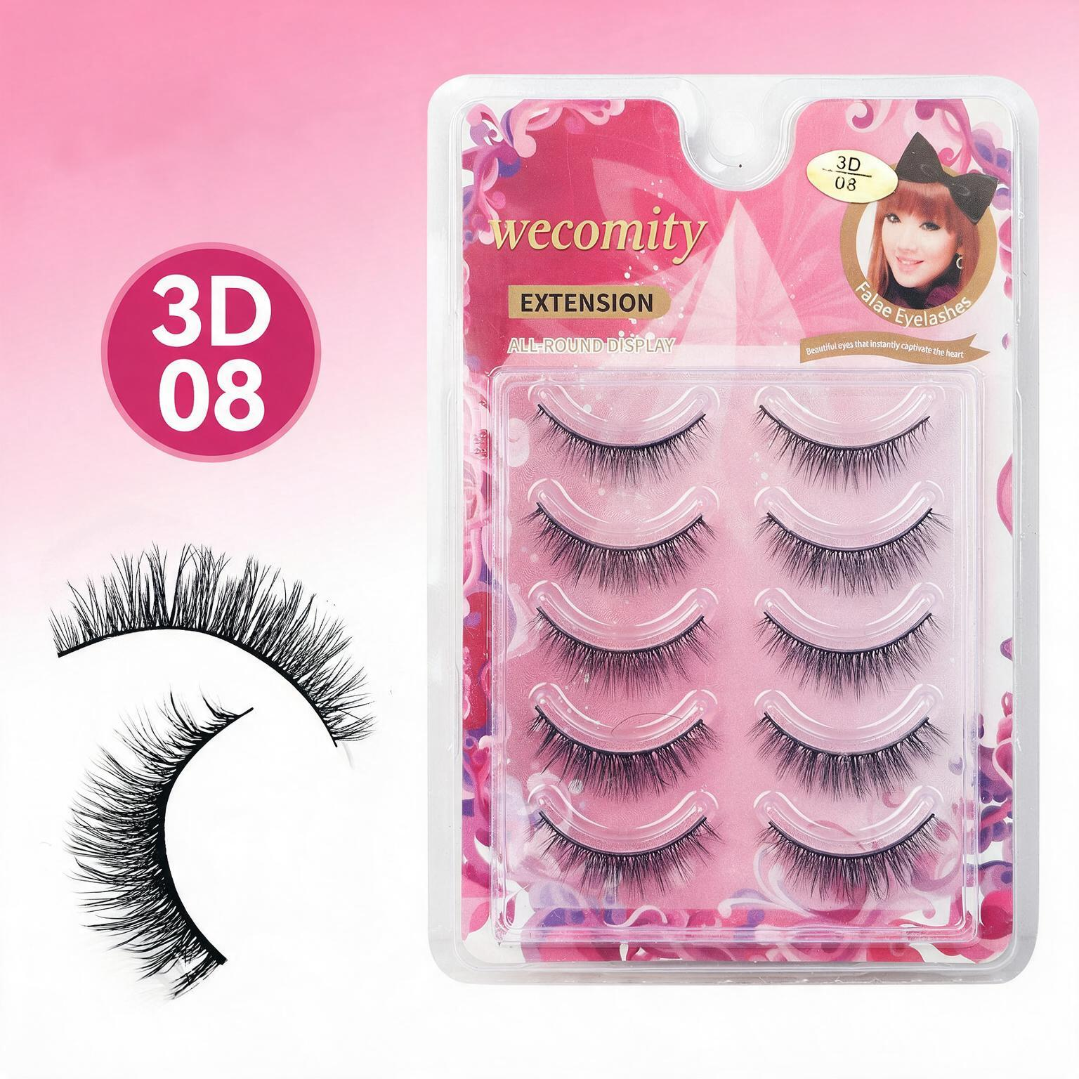 5pairs False Eyelashes beauty NATURAL BLACK LONG FALSE EYELASHES Mink Fluffy Mink Lashes