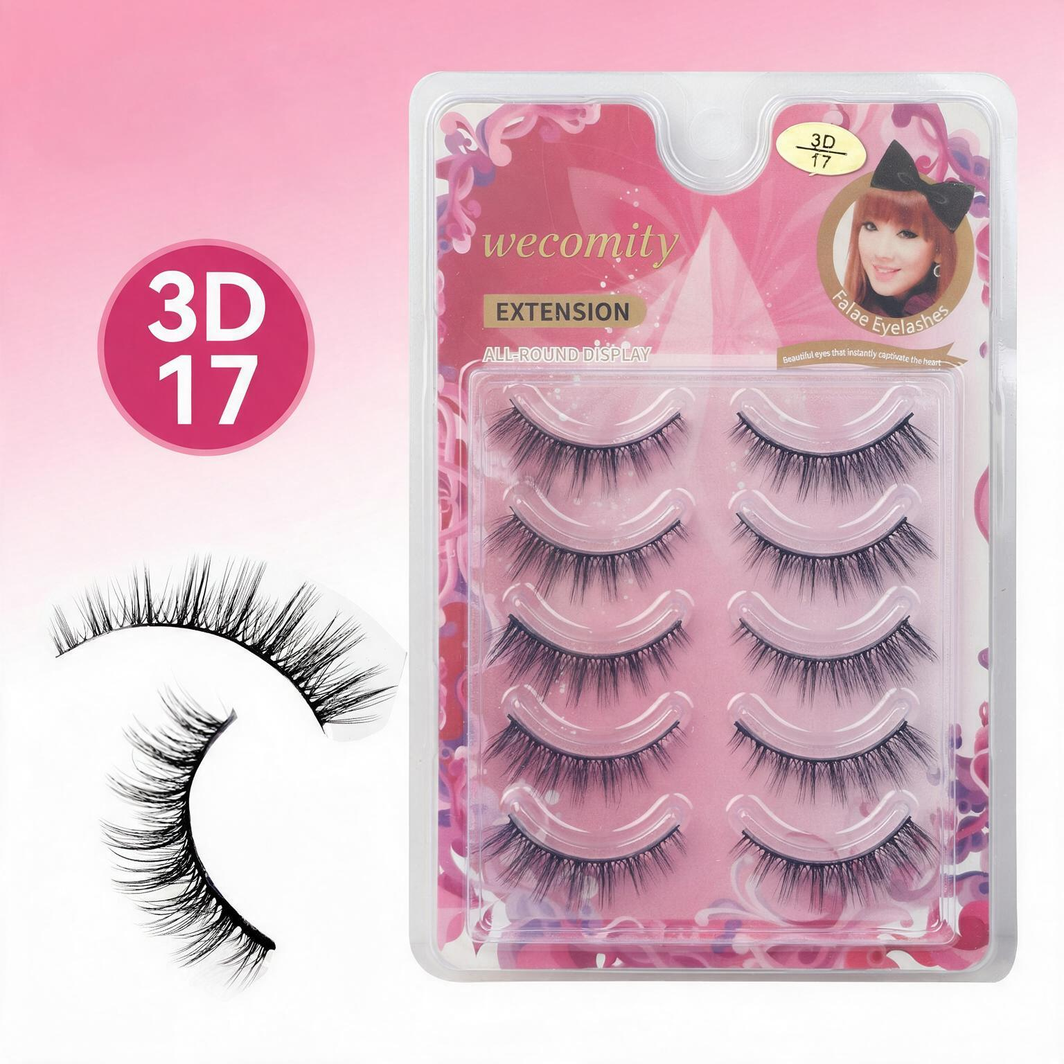 5pairs False Eyelashes beauty NATURAL BLACK LONG FALSE EYELASHES Mink Fluffy Mink Lashes