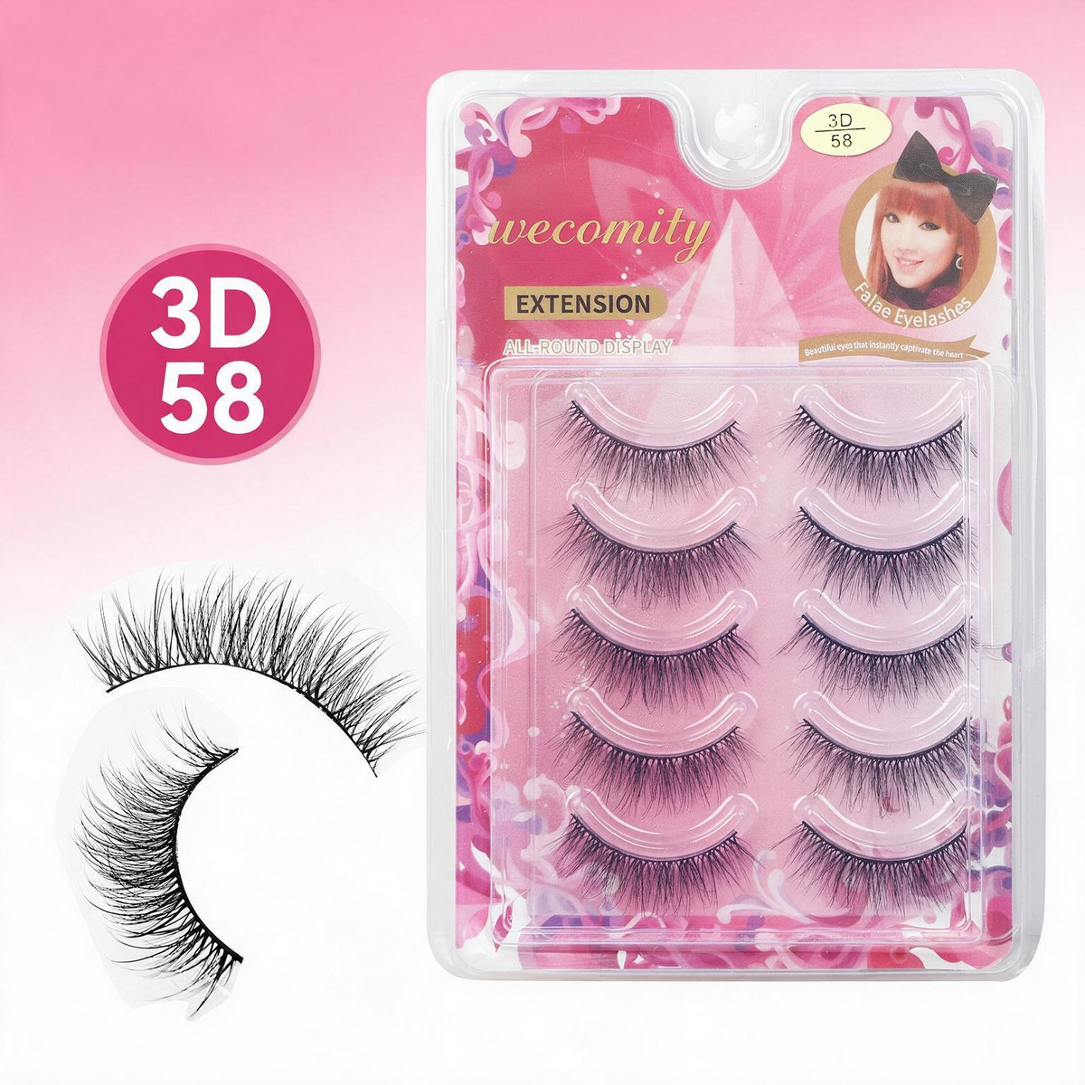 5pairs False Eyelashes beauty NATURAL BLACK LONG FALSE EYELASHES Mink Fluffy Mink Lashes（副本）（副本）（副本）